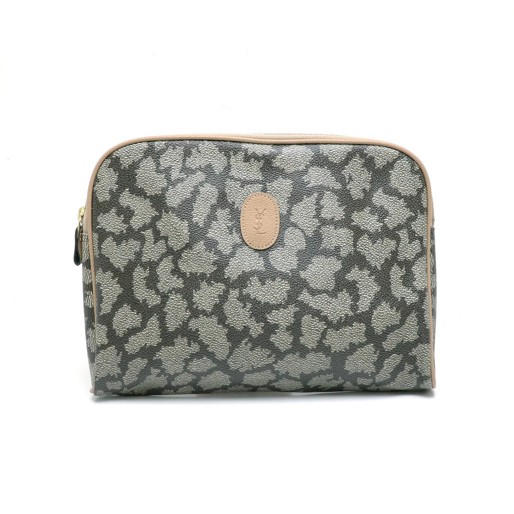 Saint Laurent Yves YSL Yves Pouch Clutch Shoulder Bag Beige Cream Brown Animal